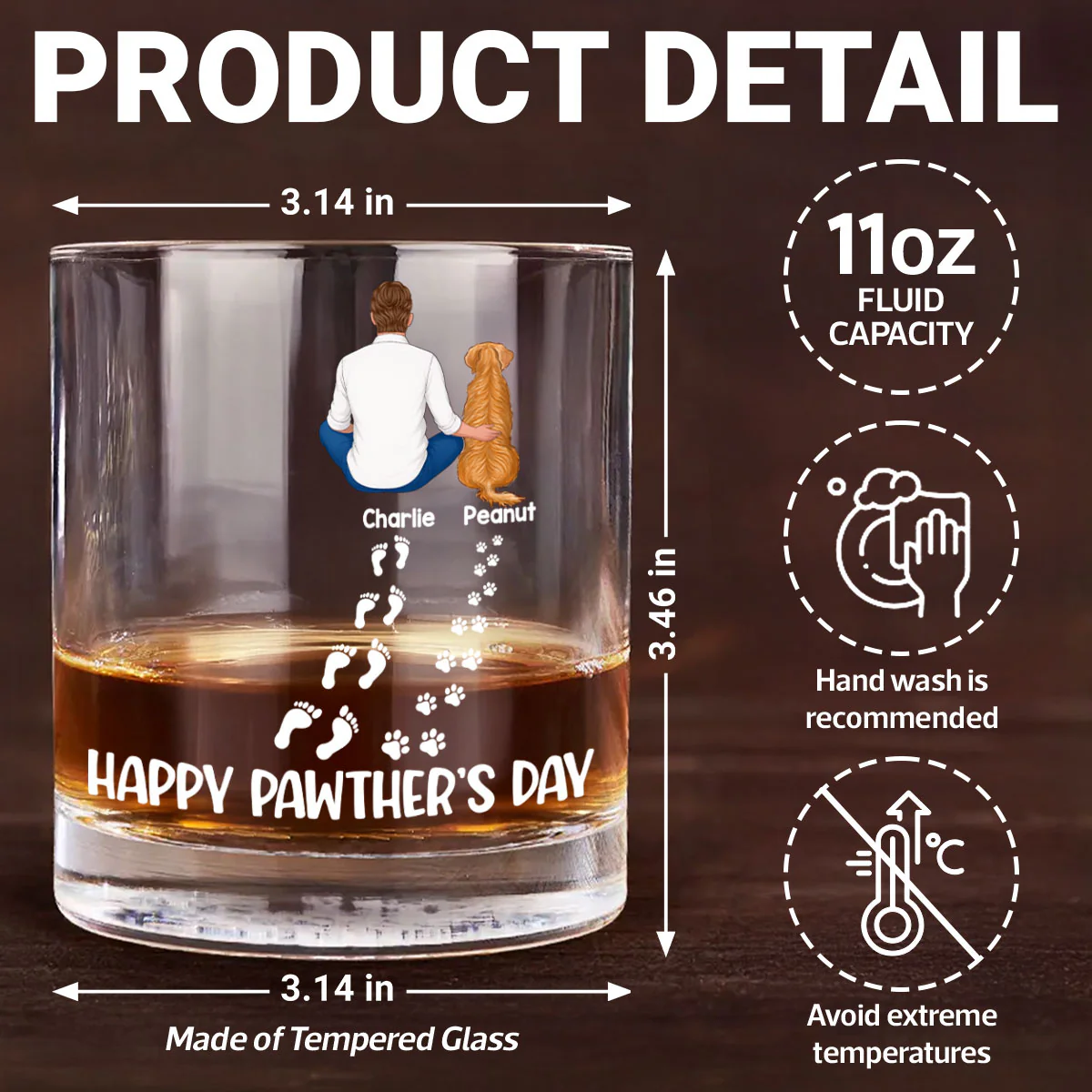 Happy Pawther's Day Dog Dad Personalized Wine Glass, Father's Day Gift for Dog Dads - Image 9