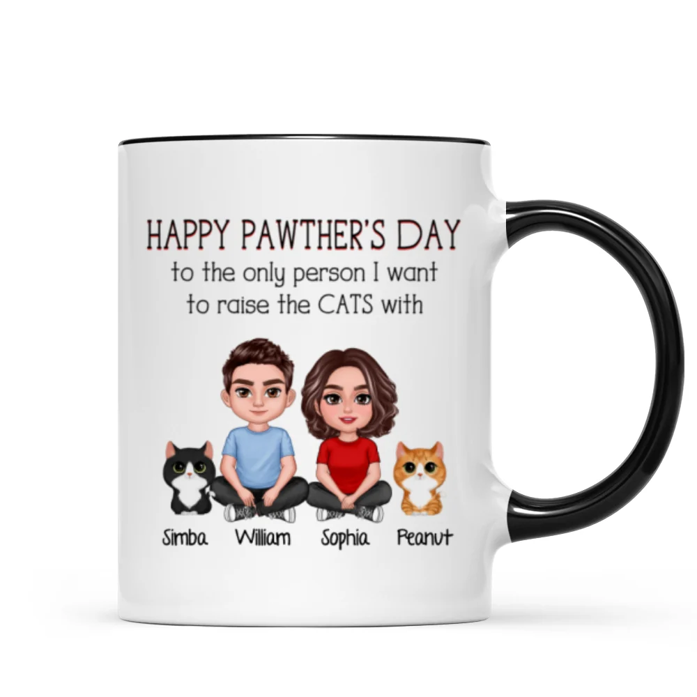 Happy Pawther‘s Day To The Person I Want To Raise A Dog Cat With Crossed Legs Couple Personalized Mug, Father‘s Day Gift For Dog Cat Dad - Image 9