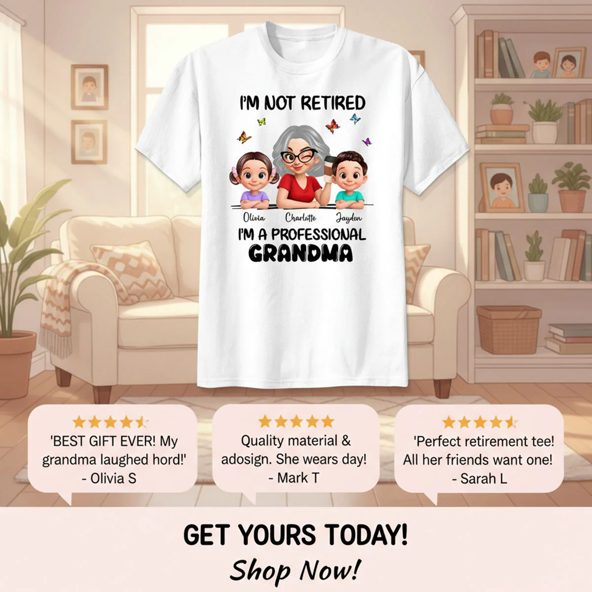 Happy Retired Professional Grandma - Personalized Shirt - Funny Retirement Gift, Gift For Grandma, Mom - Image 13