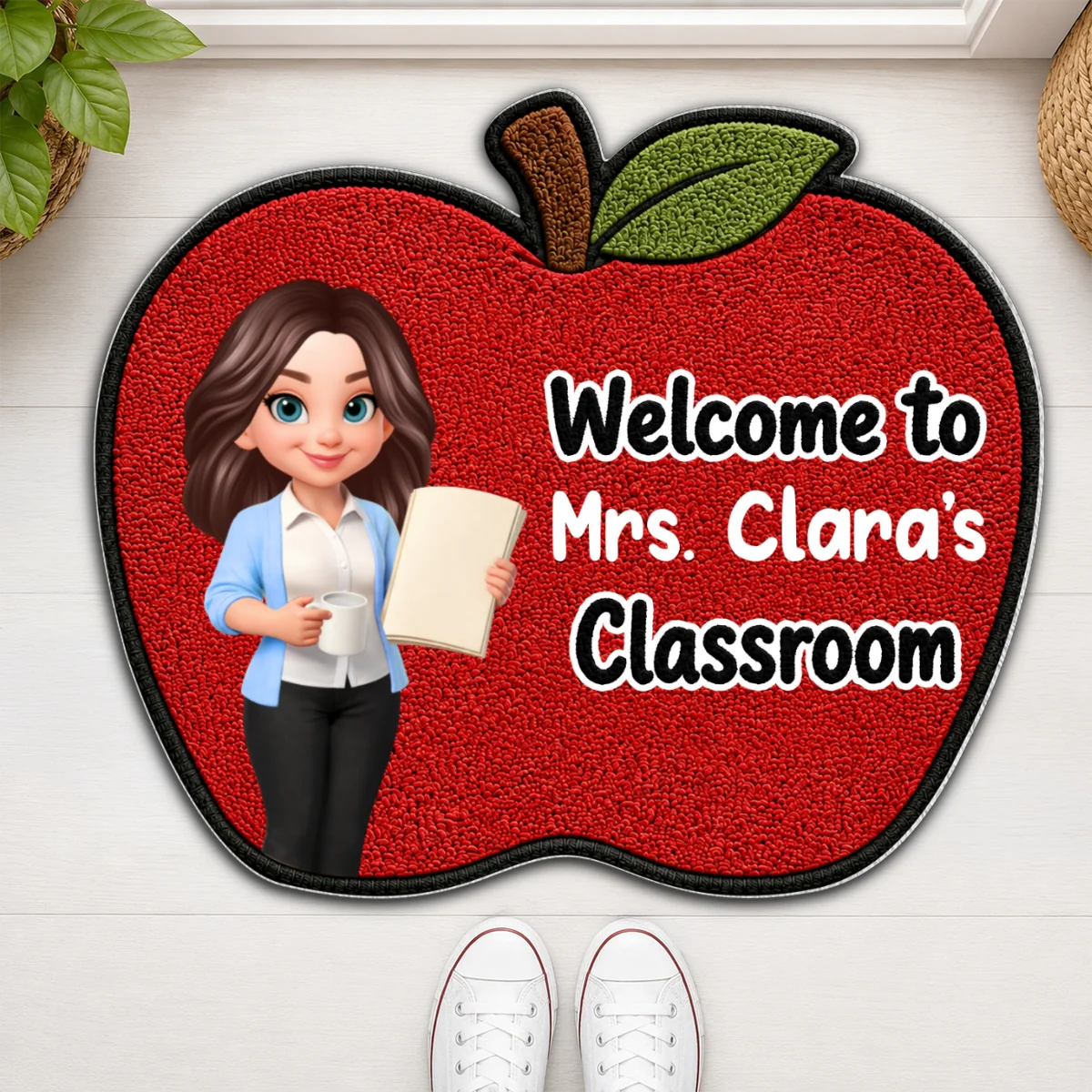 Happy Teacher Apple Welcome To Classroom - Personalized Doormat - Back To School Gift For Teacher, Classroom Decor - Image 10