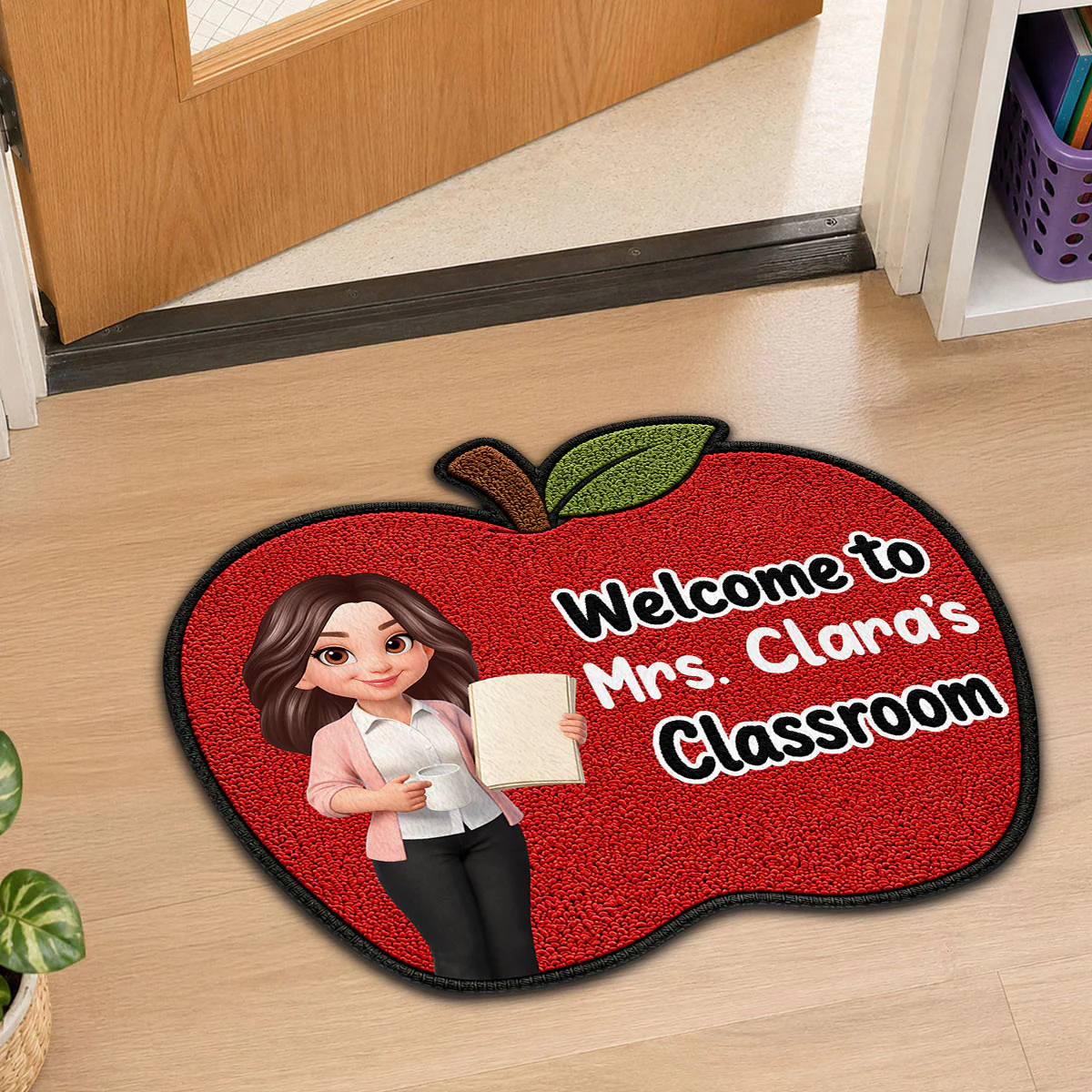 Happy Teacher Apple Welcome To Classroom - Personalized Doormat - Back To School Gift For Teacher, Classroom Decor - Image 8