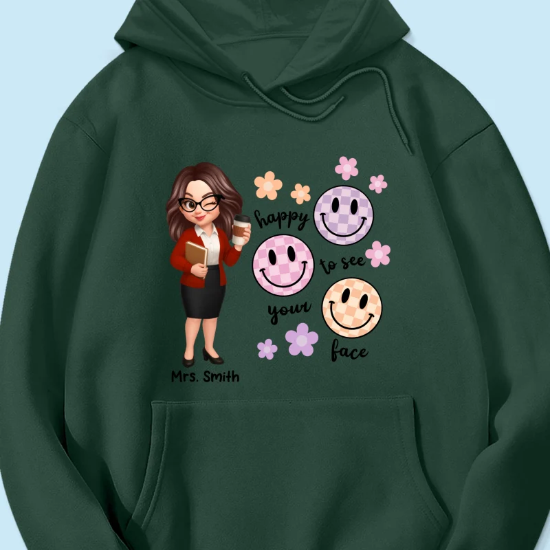 Happy To See Your Face Smiley Face Persomalized Shirt, Back To School Shirt For Teachers - Image 50
