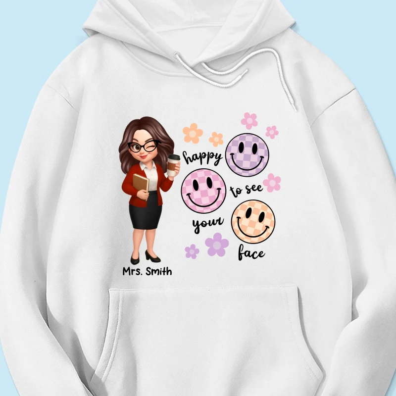 Happy To See Your Face Smiley Face Persomalized Shirt, Back To School Shirt For Teachers - Image 54