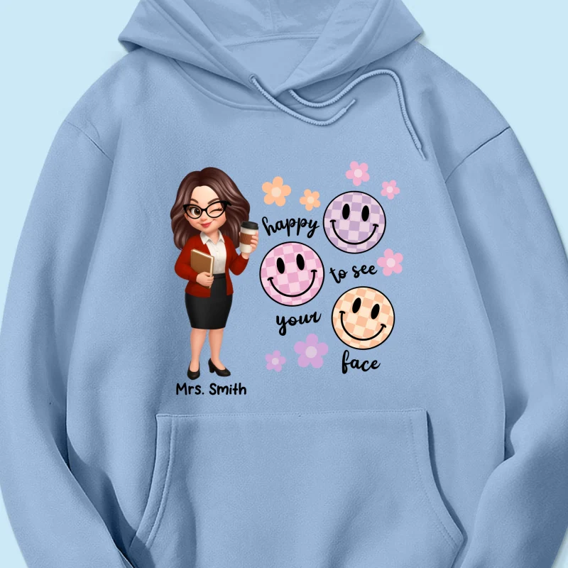 Happy To See Your Face Smiley Face Persomalized Shirt, Back To School Shirt For Teachers - Image 57