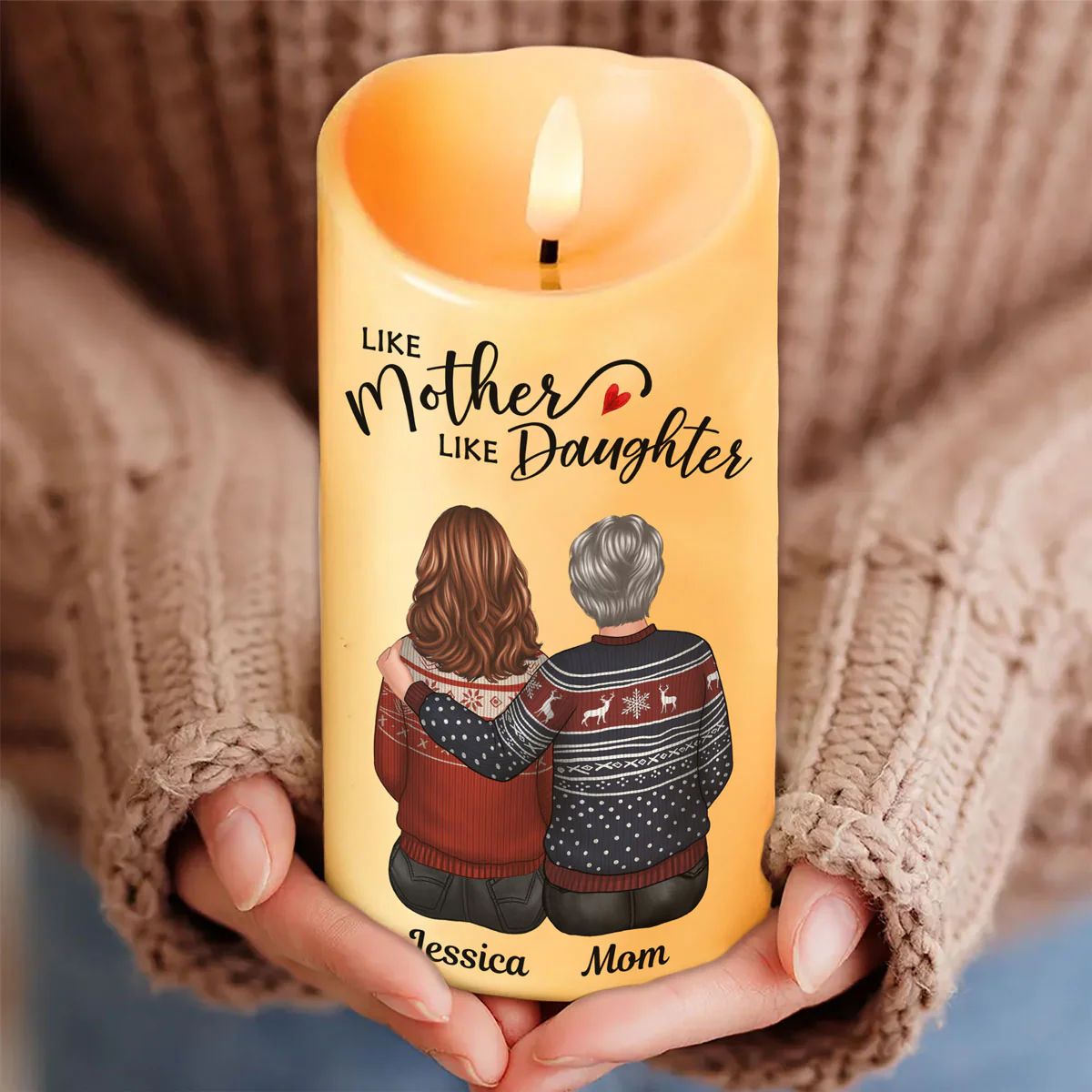 Having Me As Your Daughter Son Personalized LED Candle, Christmas Gift For Mom - Image 15
