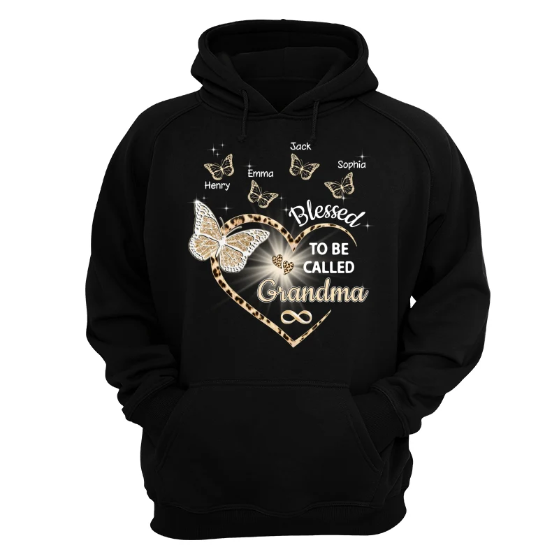 Heart Butterflies Grandma Leopard Personalized Shirt - Image 10