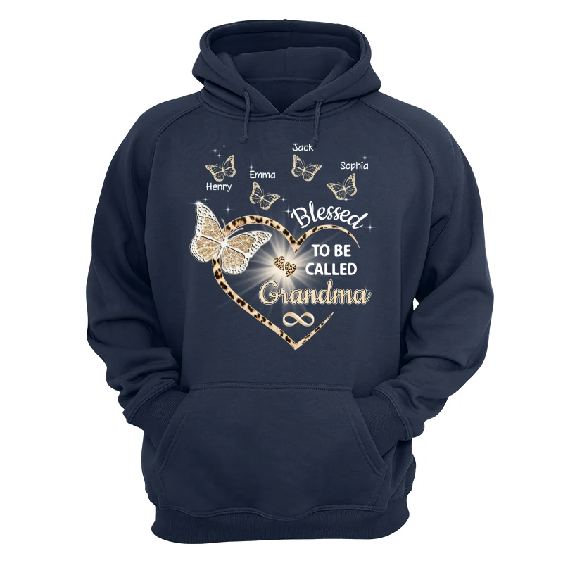 Heart Butterflies Grandma Leopard Personalized Shirt - Image 11