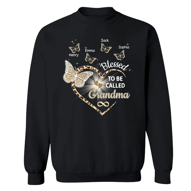 Heart Butterflies Grandma Leopard Personalized Shirt - Image 13