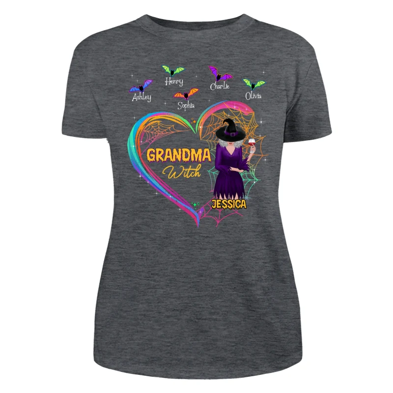 Heart Grandma Mom With And Bats Kids Names Halloween Personalized Shirt - Image 10