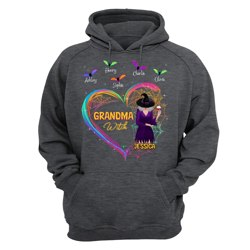 Heart Grandma Mom With And Bats Kids Names Halloween Personalized Shirt - Image 13