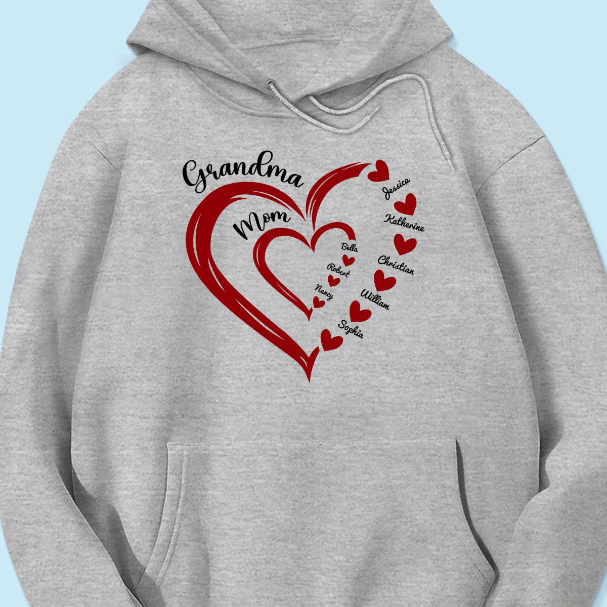 Heart In Heart Mom Grandma Personalized Light Color Shirt - Image 16