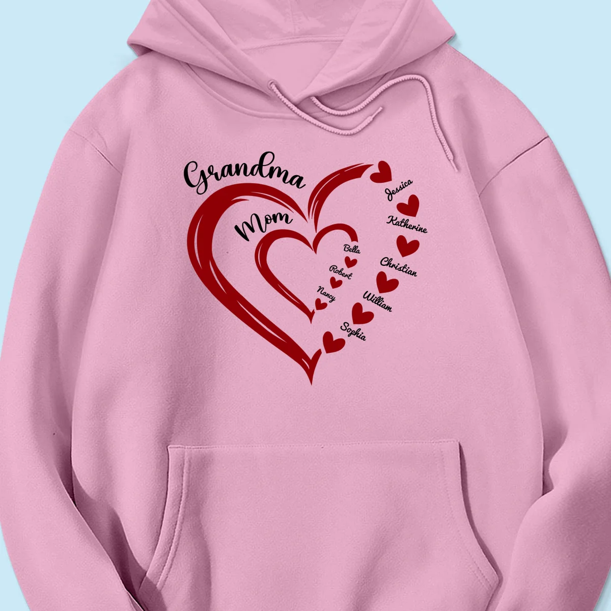 Heart In Heart Mom Grandma Personalized Light Color Shirt - Image 17