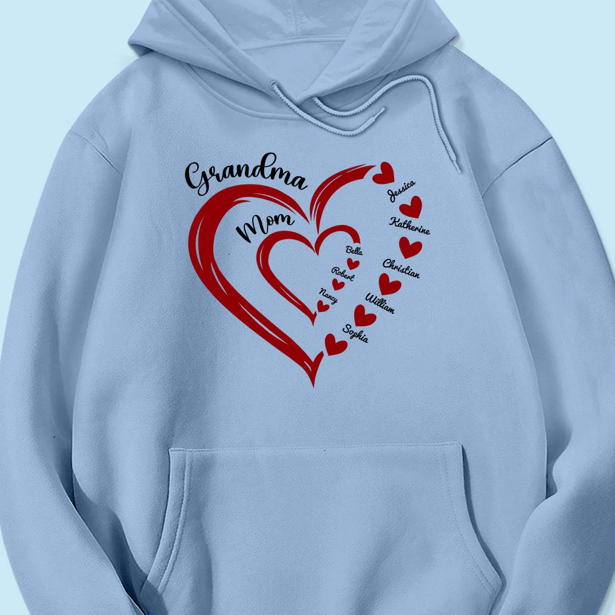 Heart In Heart Mom Grandma Personalized Light Color Shirt - Image 18