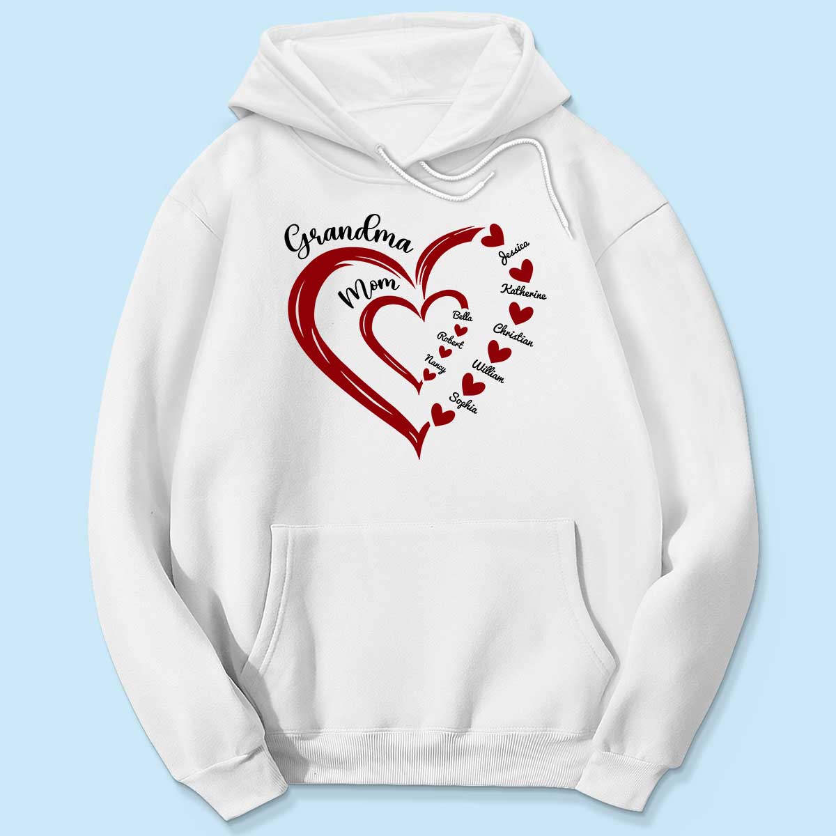 Heart In Heart Mom Grandma Personalized Light Color Shirt - Image 5