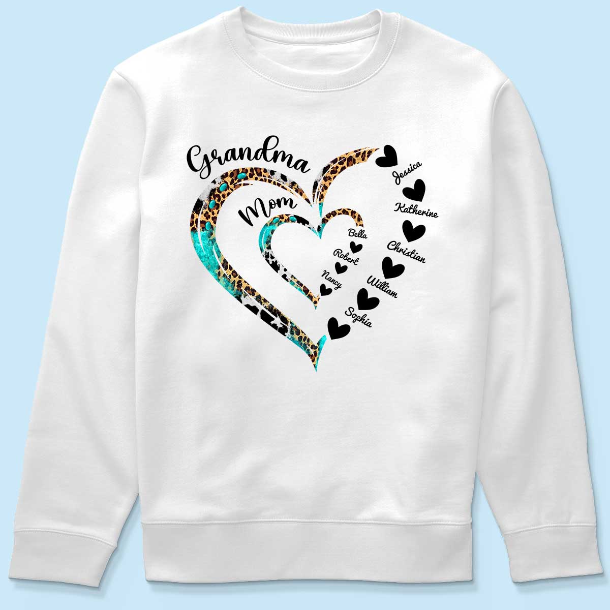 Heart In Heart Mom Grandma Personalized Light Color Shirt - Image 6