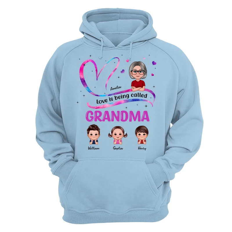 Heart Love Being Called Grandma Pretty Woman & Cute Doll Kids Personalized Shirt - Image 16
