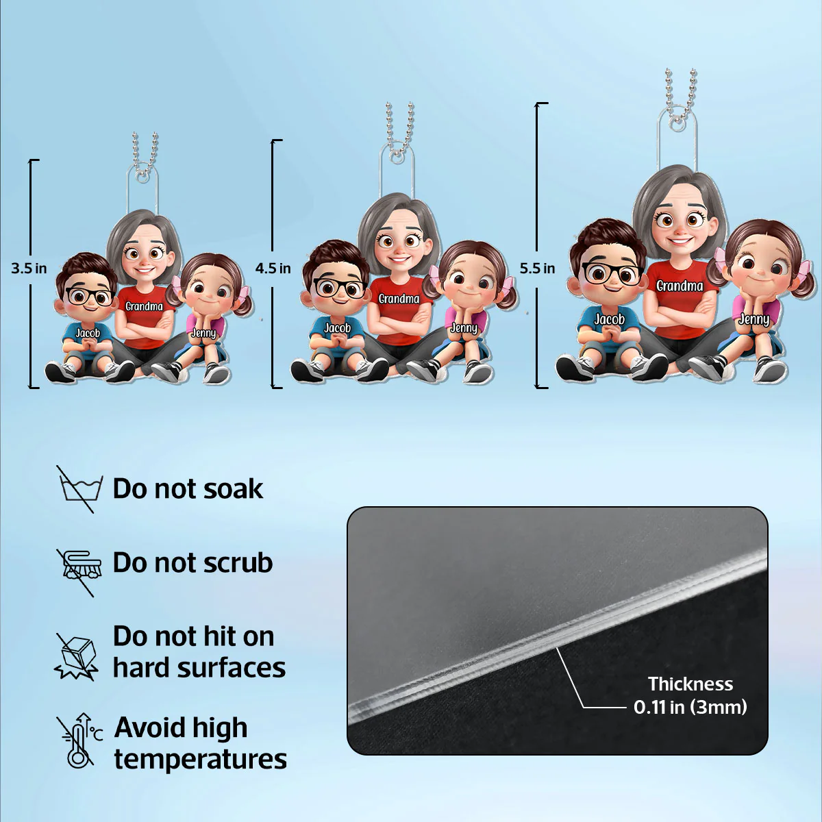 Heartwarming Grandma Grandkids Sitting Personalized Acrylic Ornament - Image 9