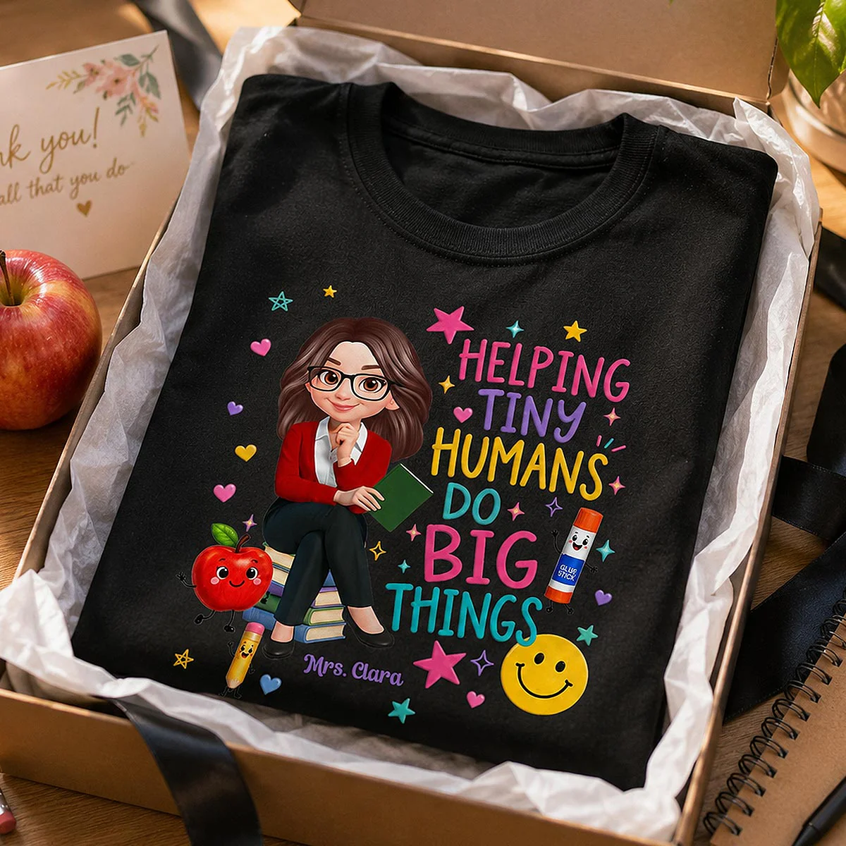 Helping Tiny Humans Do Big Things - Personalized Shirt - Back to School Gift For Teacher - Image 3