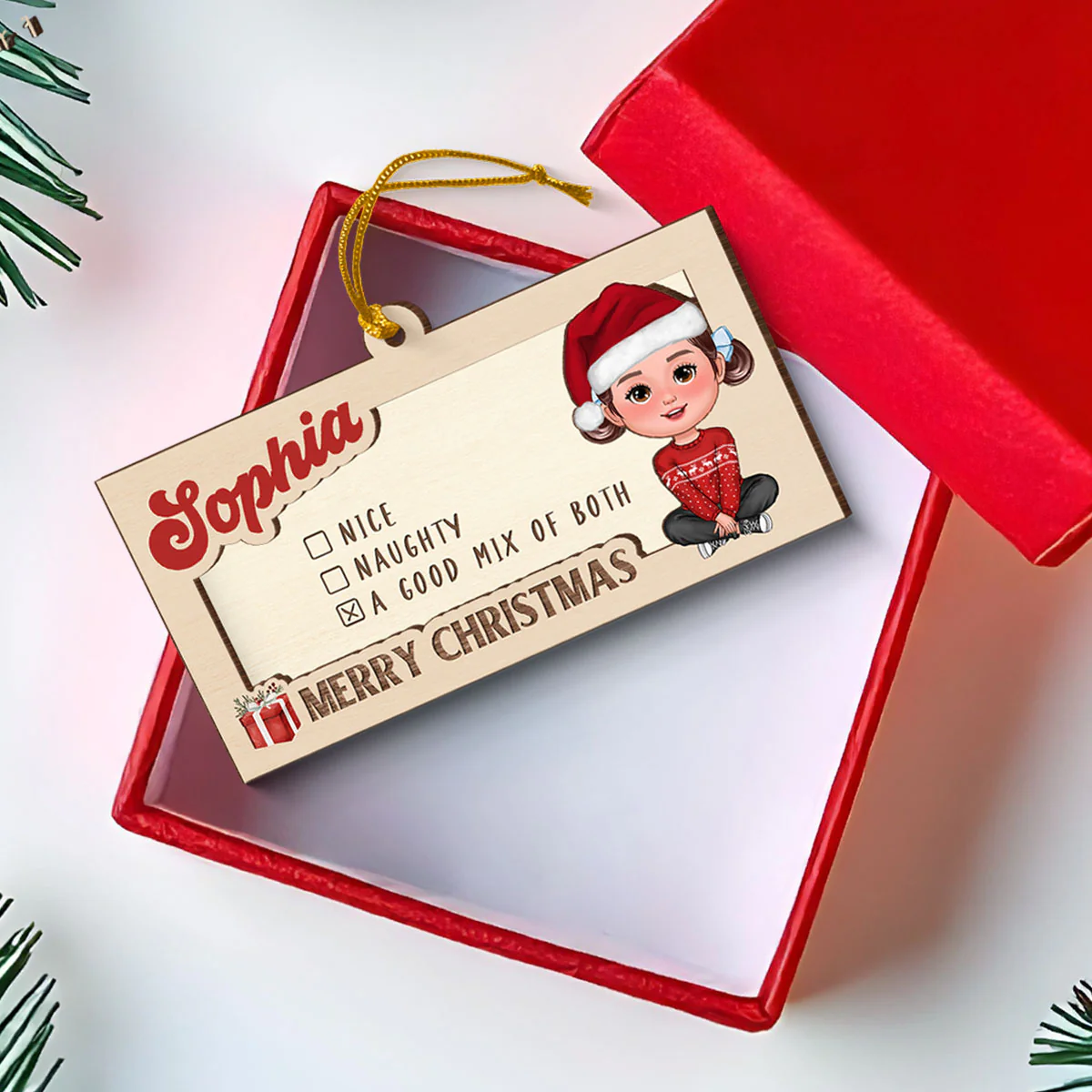 Hidden Message Christmas Cute Doll Kid Personalized Money Holder Ornament, Unique Christmas Gift For Son, Daughter, Grandson, Granddaughter, Niece, Nephew - Image 4