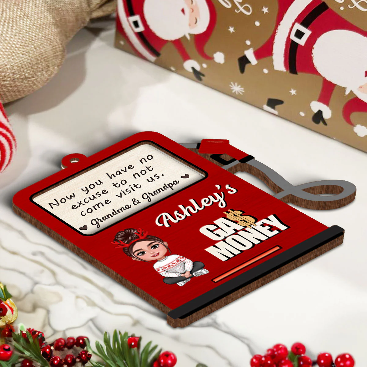 Hidden Message Gas Pump Shaped Personalized Gas Money Holder Ornament, Unique Christmas Gift For Teenager Driver, Funny 16 Birthday Gift - Image 6