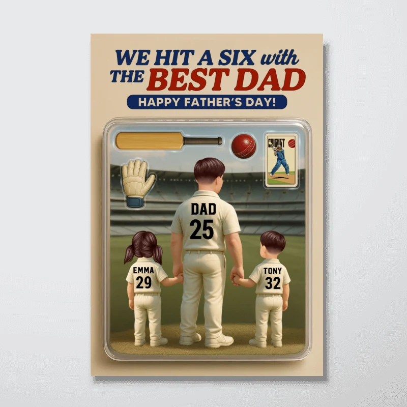 Hit A Six With The Best Dad Cricket Dad Personalized Poster, Father's Day Gift For Husband, Dad - Image 10