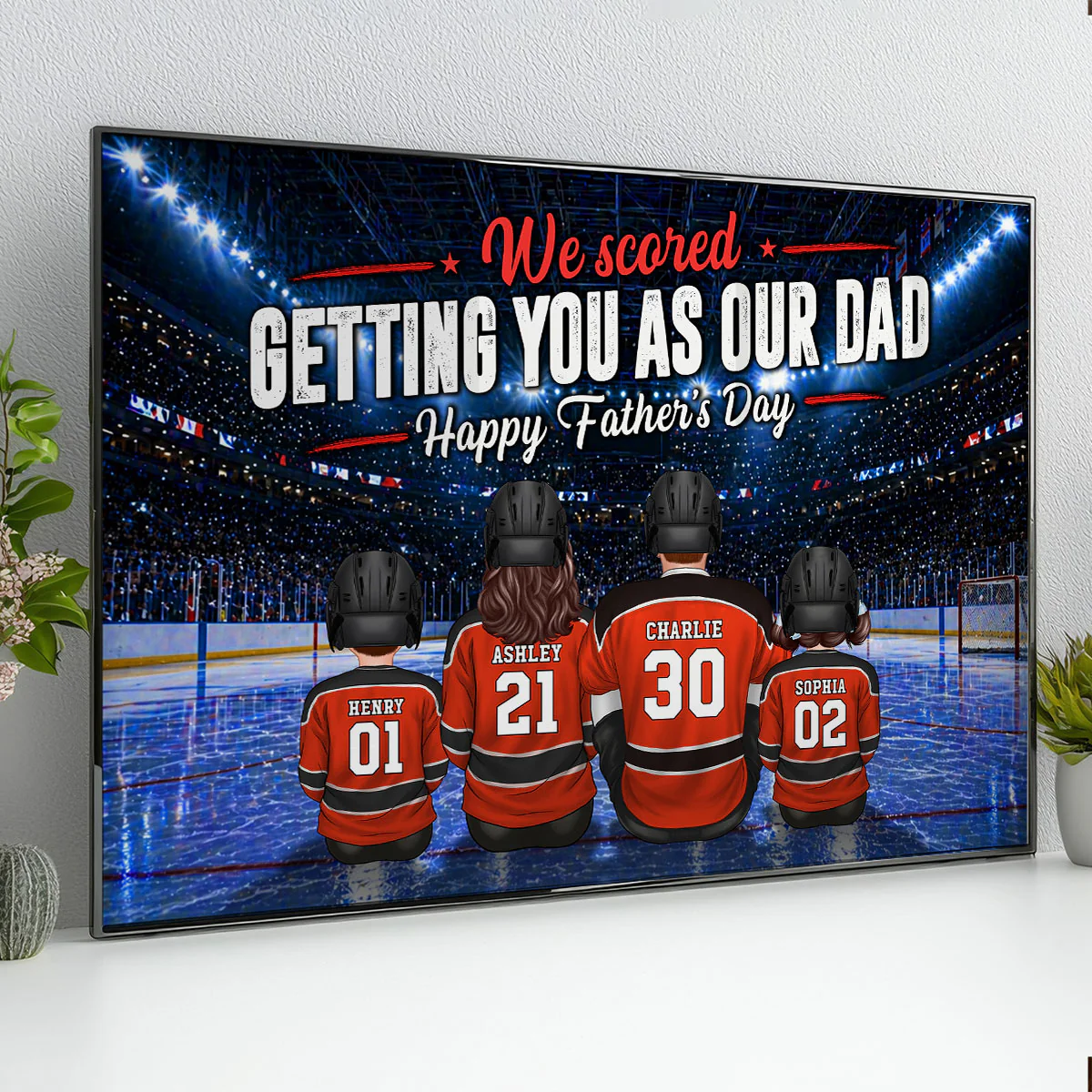 Hockey Dad We Scored Getting You As Our Dad - Personalized Poster - Father's Day Gift For Basketball Dad, Husband - Image 10