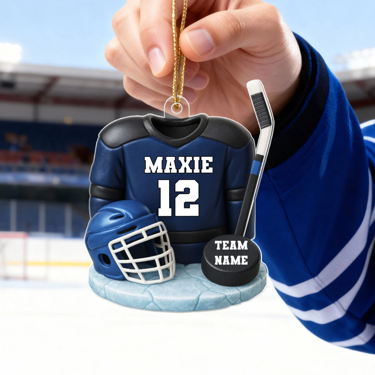 Hockey Kit 3D Effect - Personalized Acrylic Ornament - Christmas Gift For Son, Grandson, Boyfriend - Image 6