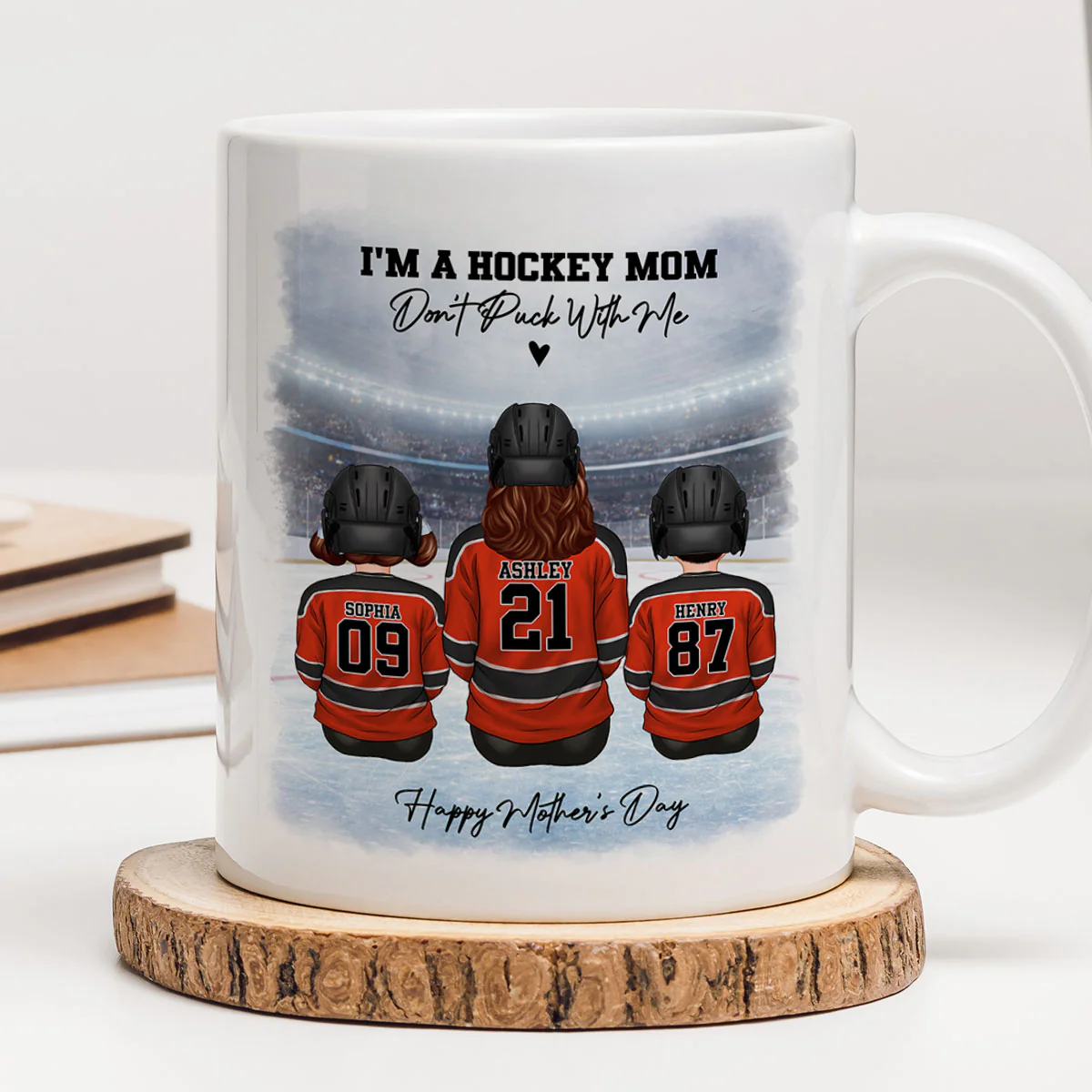 Hockey Mom And Kids - Personalized Mug - Heartfelt Gift For Hockey Mom, Gift For Wife - Image 5