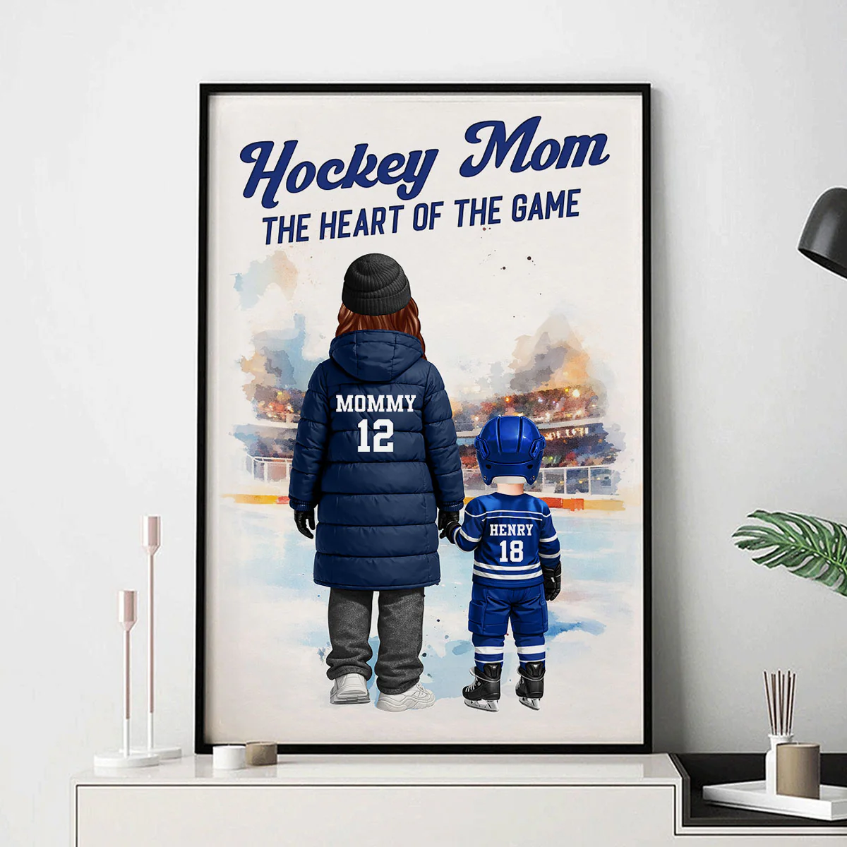Hockey Mom The Heart Of The Game - Personalized Poster - Heartfelt Gift For Hockey Mom - Image 2