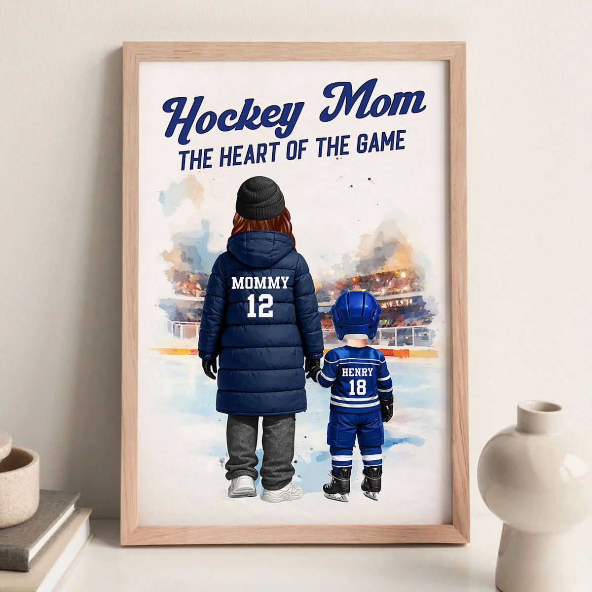 Hockey Mom The Heart Of The Game - Personalized Poster - Heartfelt Gift For Hockey Mom - Image 3