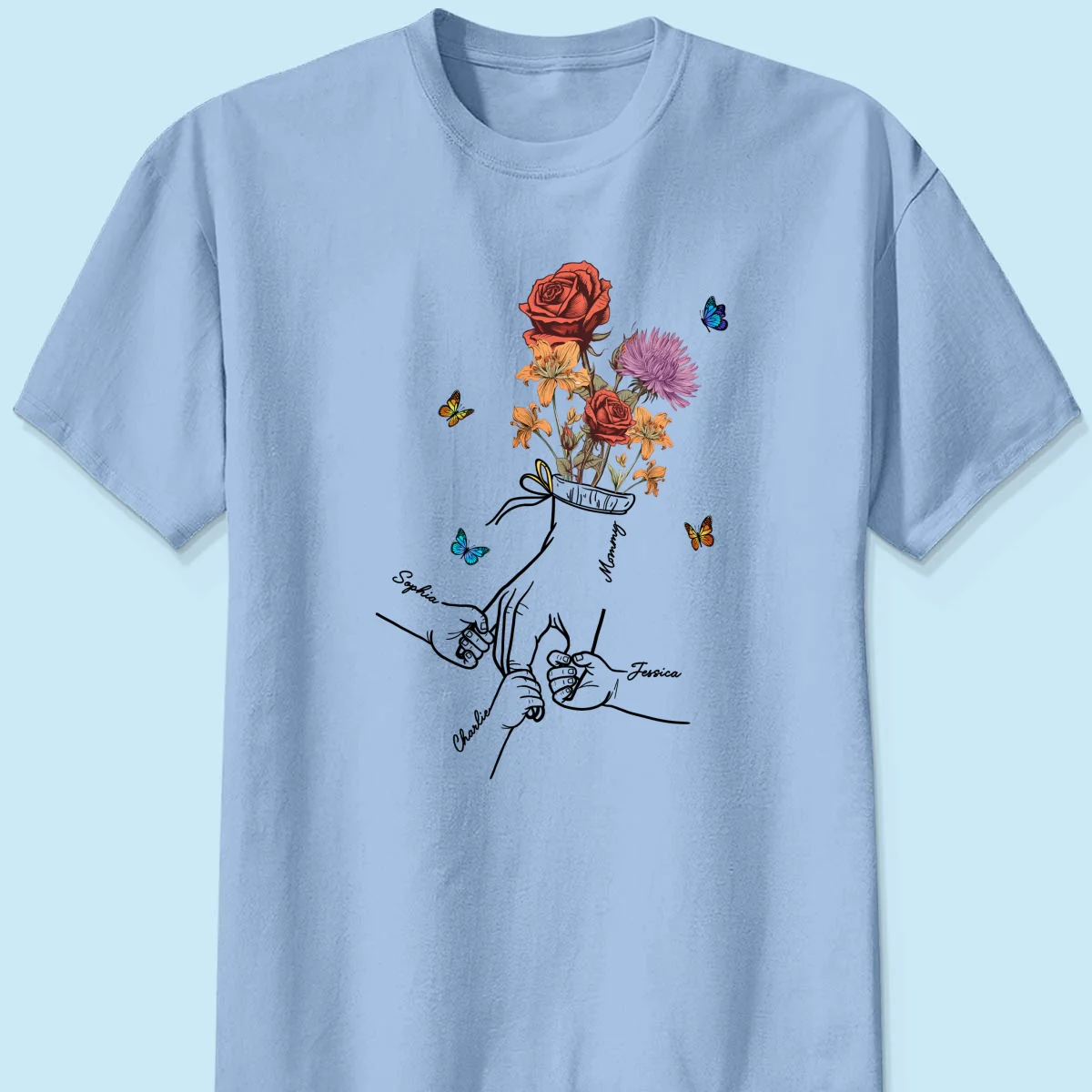 Holding Mom Grandma Hand Birth Month Flowers Personalized Shirt - Image 10
