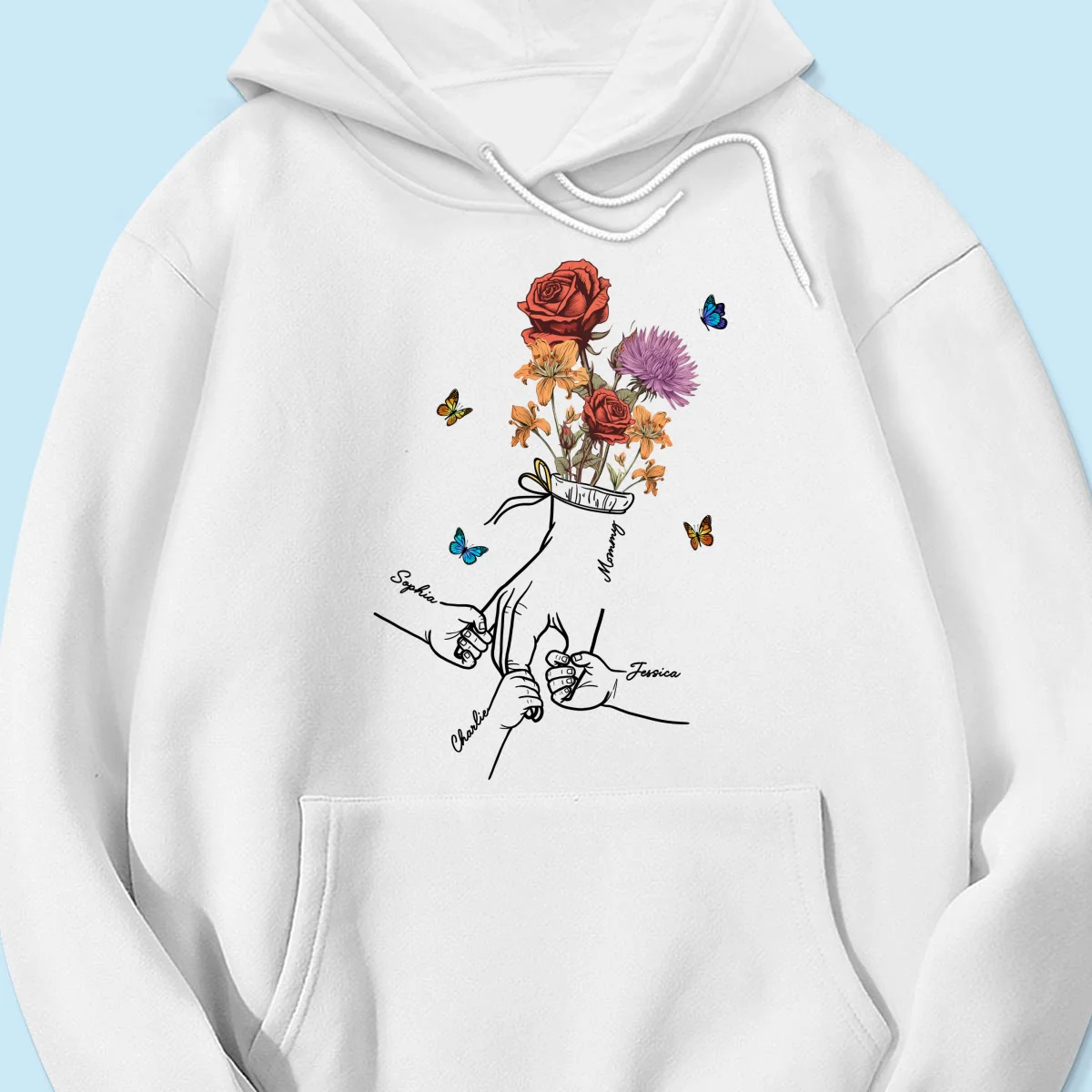 Holding Mom Grandma Hand Birth Month Flowers Personalized Shirt - Image 15
