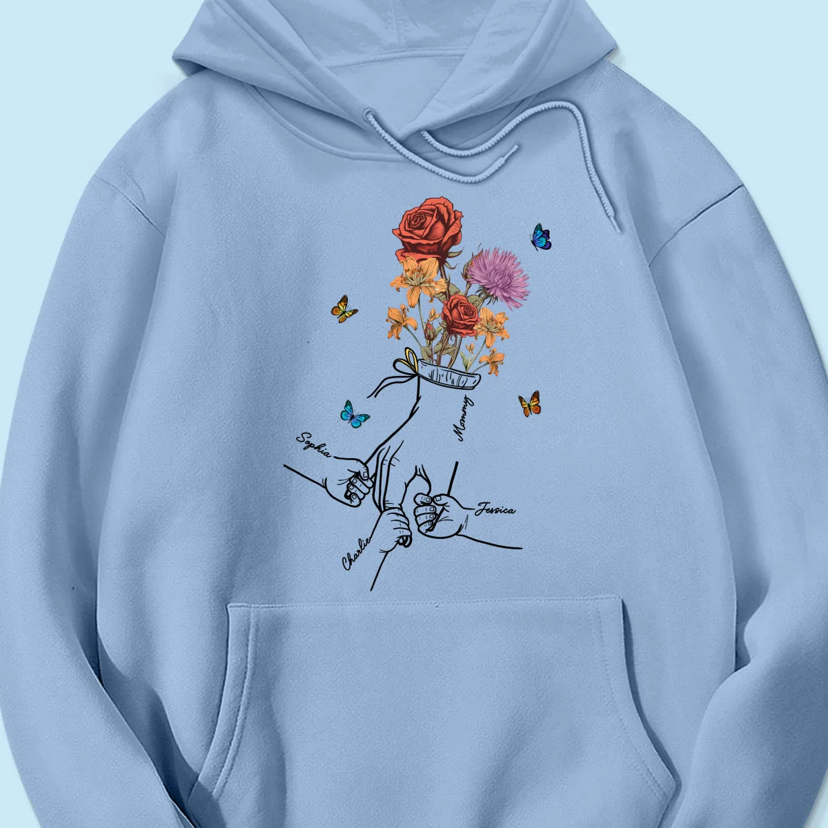 Holding Mom Grandma Hand Birth Month Flowers Personalized Shirt - Image 18