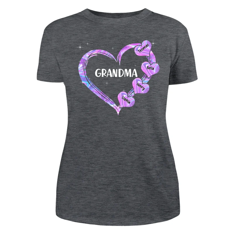 Hologram Grandma Hearts Grandkids Names Personalized Shirt - Image 10