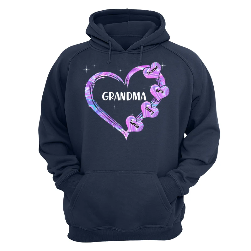 Hologram Grandma Hearts Grandkids Names Personalized Shirt - Image 12
