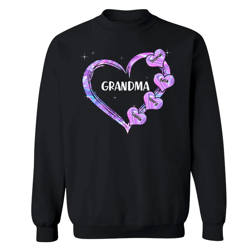 Hologram Grandma Hearts Grandkids Names Personalized Shirt - Image 14