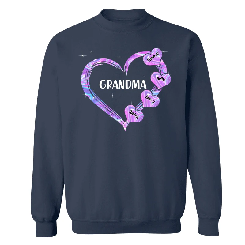 Hologram Grandma Hearts Grandkids Names Personalized Shirt - Image 15