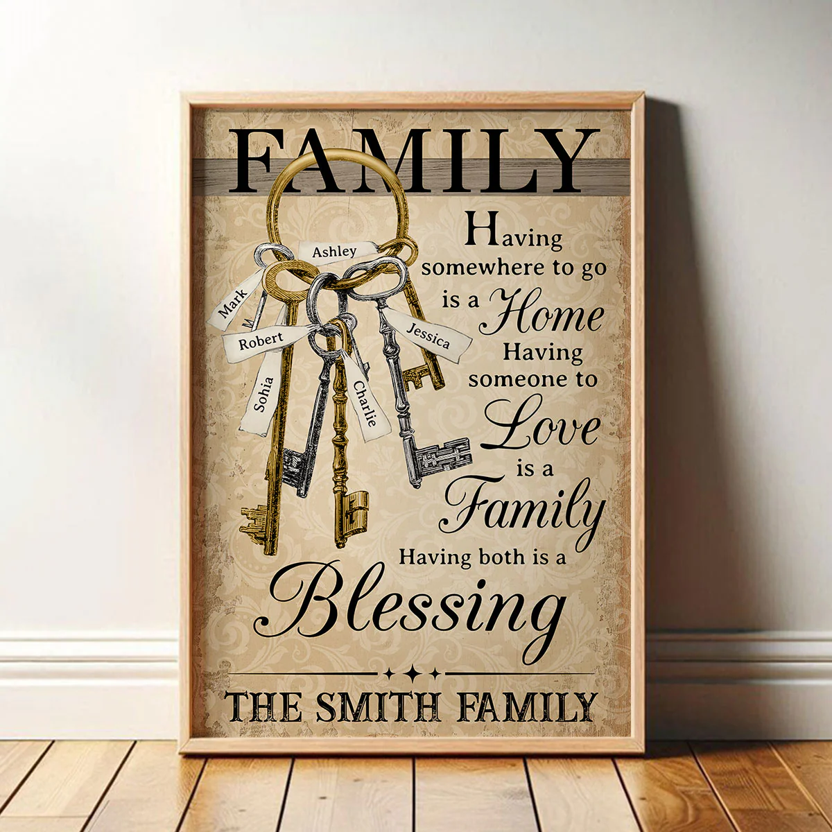 Home Family Members Keychain Names Personalized Poster, Perfect Christmas Gift For Family - Image 2