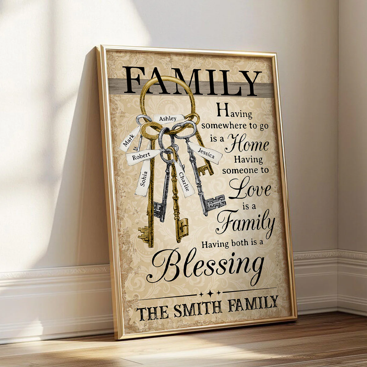 Home Family Members Keychain Names Personalized Poster, Perfect Christmas Gift For Family - Image 3