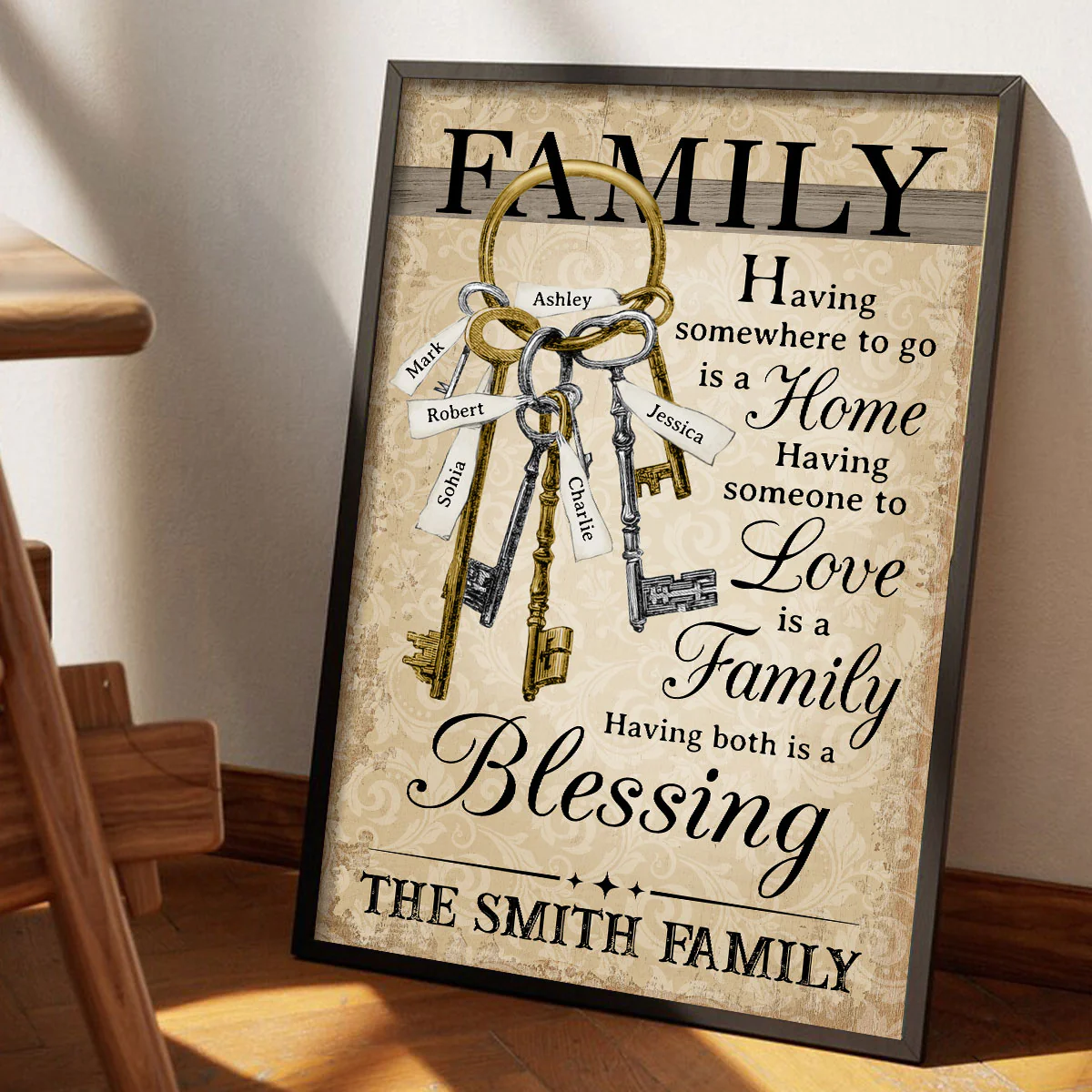 Home Family Members Keychain Names Personalized Poster, Perfect Christmas Gift For Family - Image 5