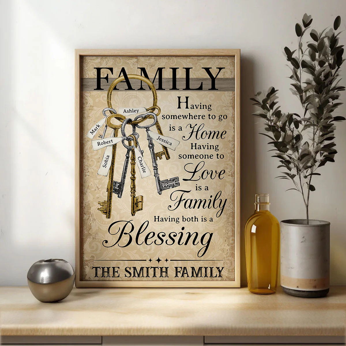 Home Family Members Keychain Names Personalized Poster, Perfect Christmas Gift For Family - Image 7