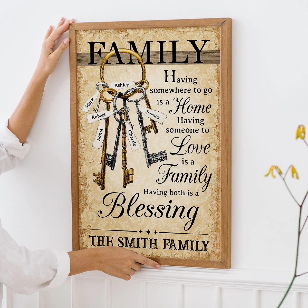 Home Family Members Keychain Names Personalized Poster, Perfect Christmas Gift For Family - Image 8