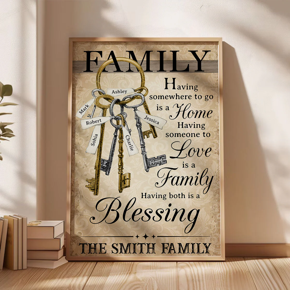 Home Family Members Keychain Names Personalized Poster, Perfect Christmas Gift For Family - Image 9