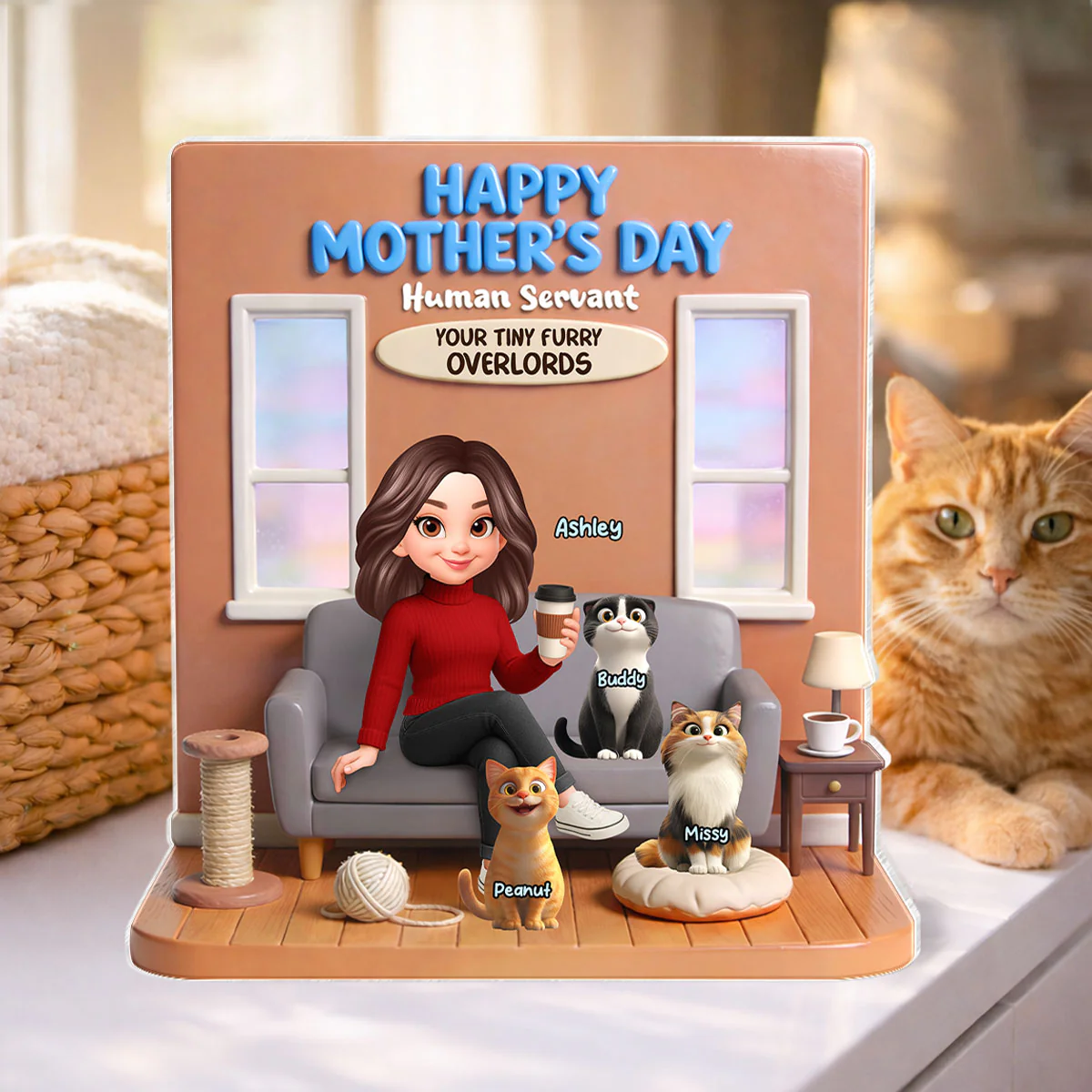 Home Is Where The Fur Is - Personalized Acrylic Block Plaque - Gift For Cat Lovers - Image 3