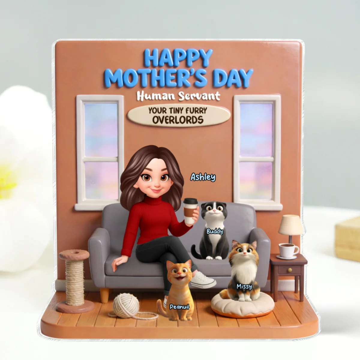 Home Is Where The Fur Is - Personalized Acrylic Block Plaque - Gift For Cat Lovers - Image 8