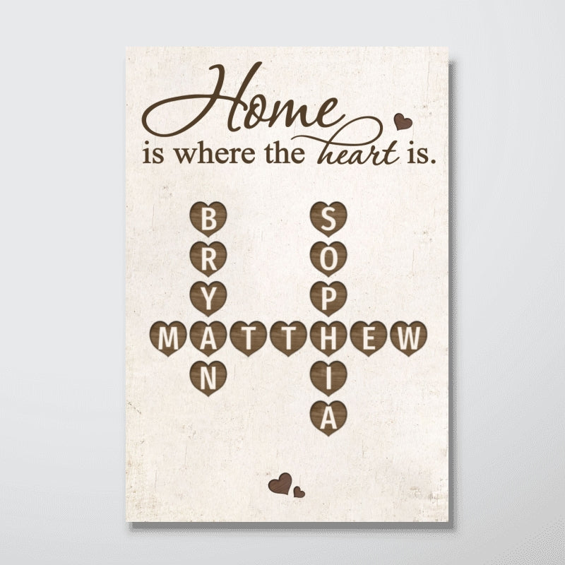 Home Is Where The Heart Is Crossword Art Puzzle Personalized Poster - Image 10