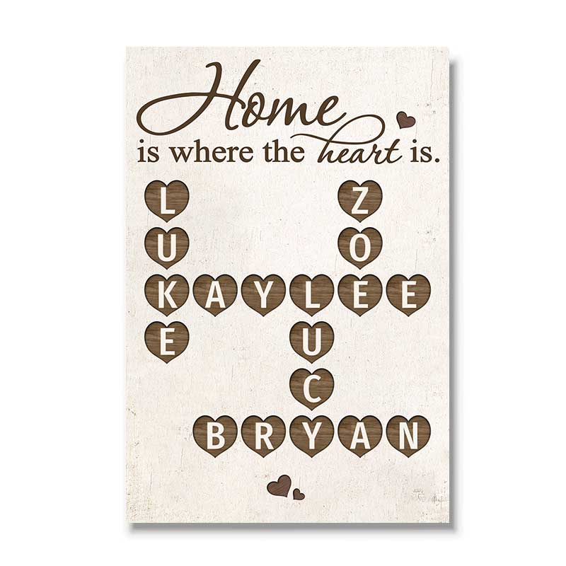 Home Is Where The Heart Is Crossword Art Puzzle Personalized Poster - Image 2