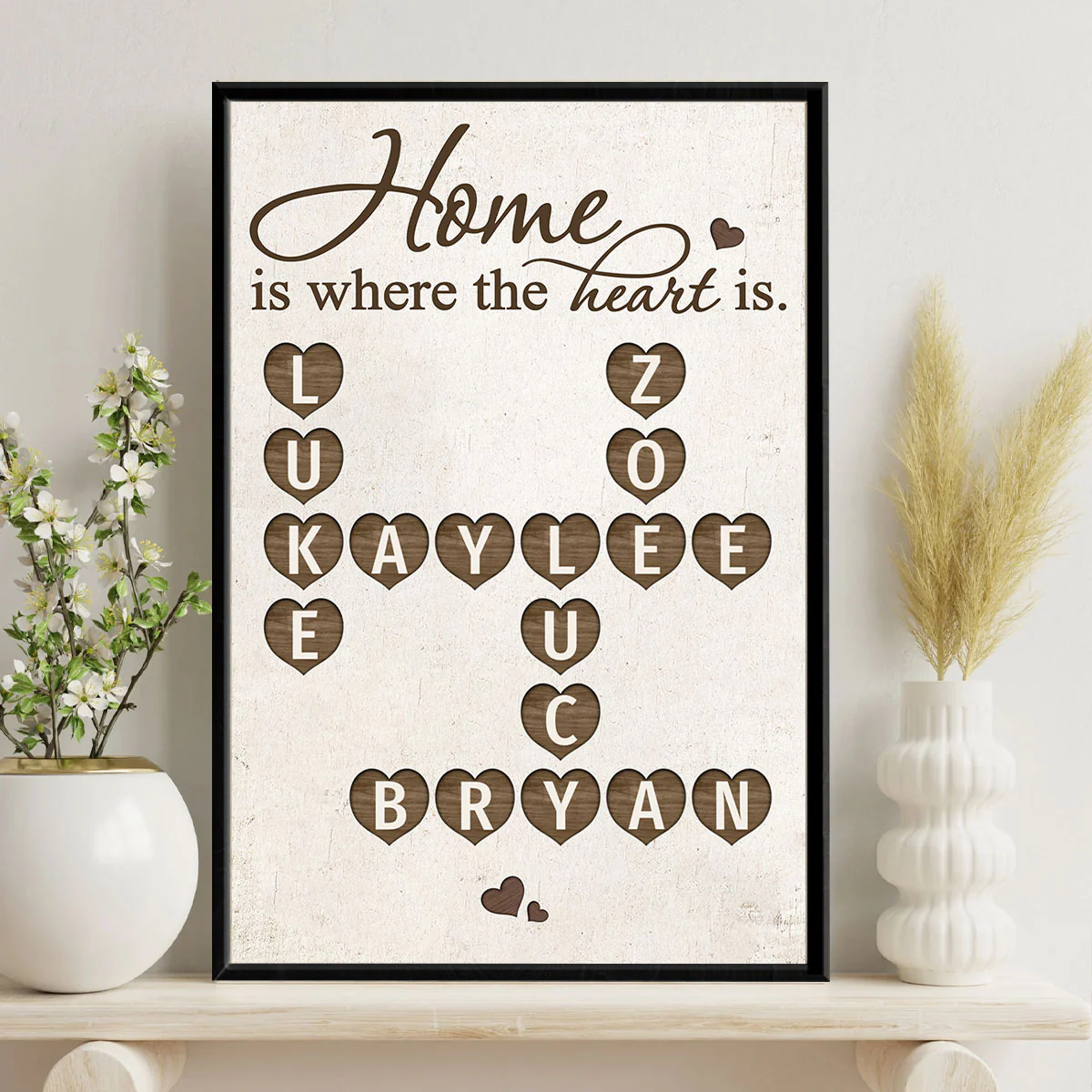 Home Is Where The Heart Is Crossword Art Puzzle Personalized Poster - Image 3