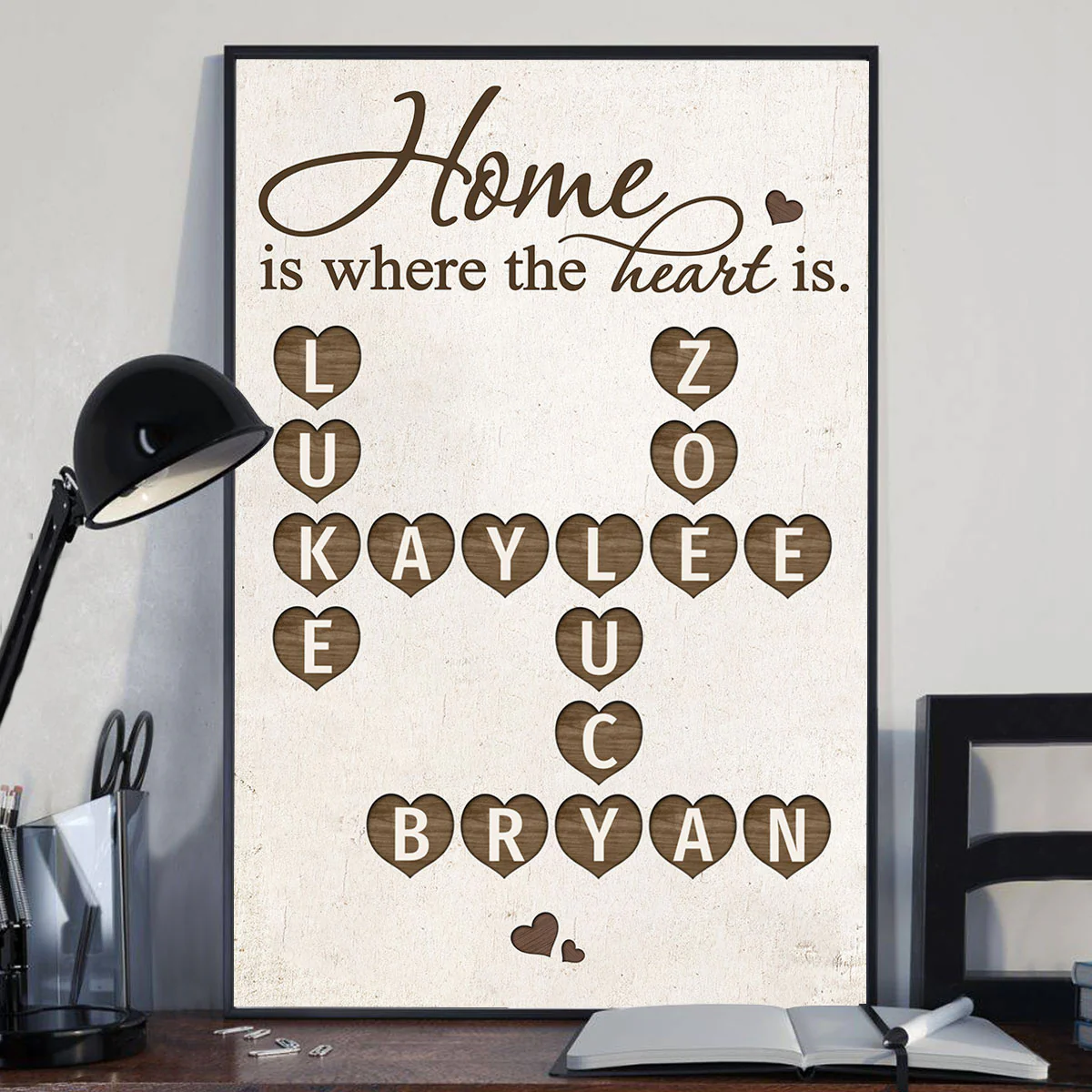 Home Is Where The Heart Is Crossword Art Puzzle Personalized Poster - Image 4