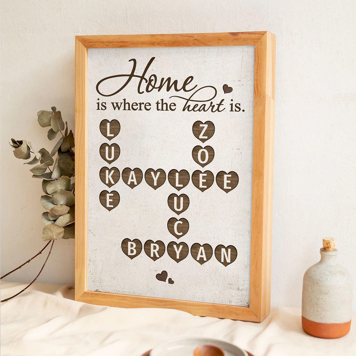 Home Is Where The Heart Is Crossword Art Puzzle Personalized Poster - Image 6